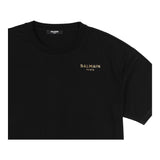 Balmain – Einfarbiges T-Shirt mit Rundhalsausschnitt und schwarzem Logo-Print für Mädchen