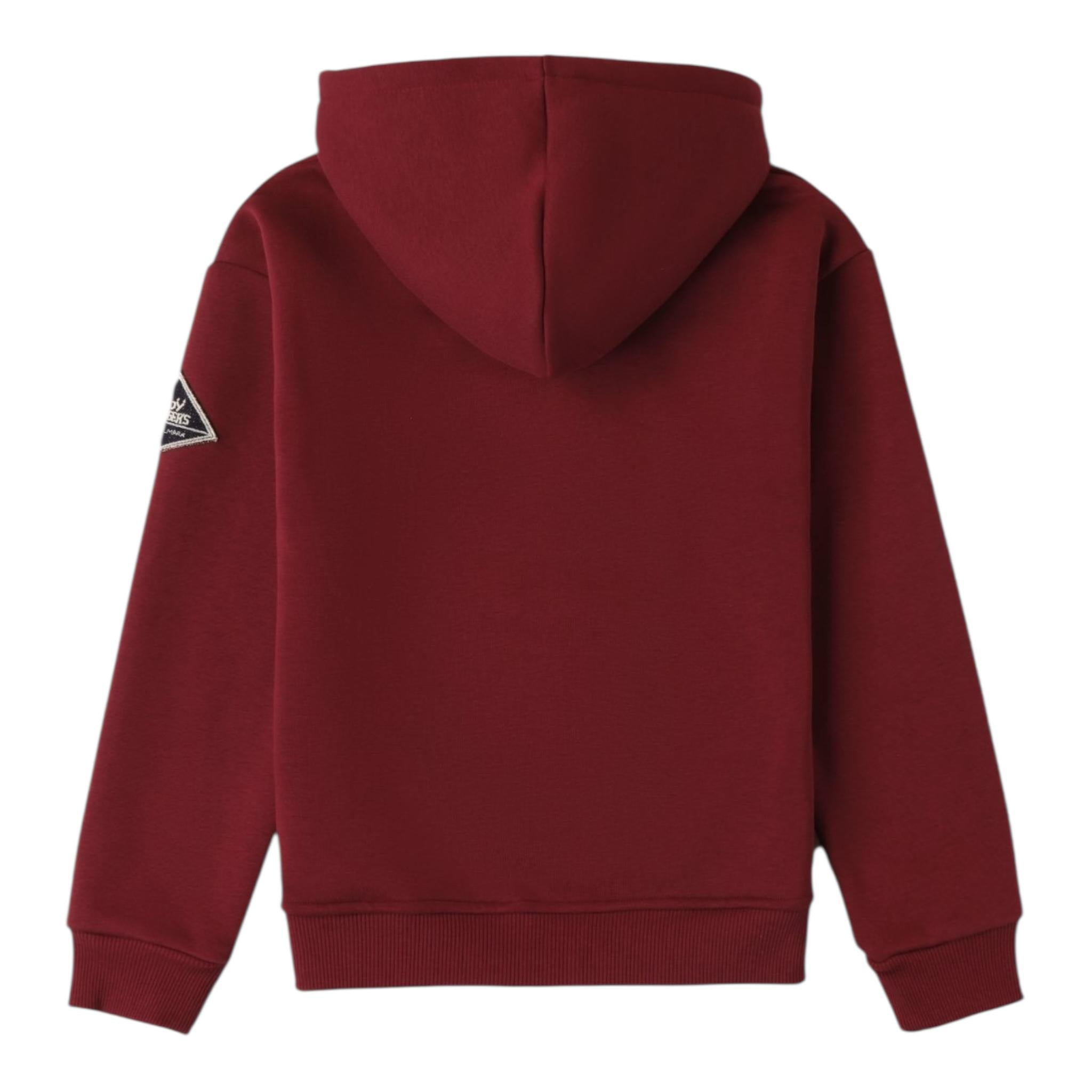 ROY ROGER'S felpa chiusa con cappuccio tinta unita con logo Rosso per Bambino RA104 ROSSO ROY ROGER'S 