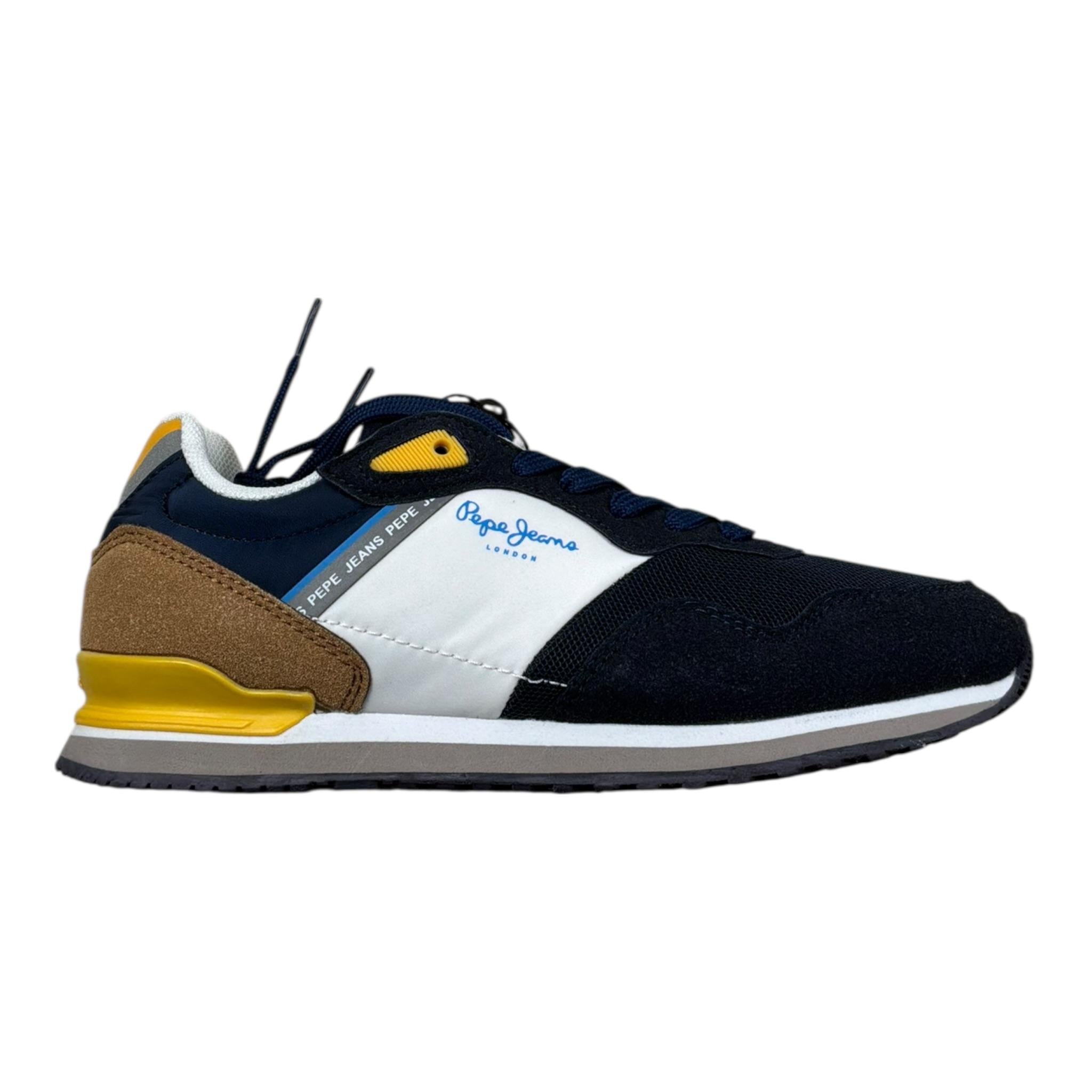 Pepe Feamo Sneakers Triclore con Lacci per Bambino PBS40014 BLU PEPE JEANS 