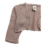 Marlu' Einfarbiger, perforierter, rosafarbener Bolero für Babymädchen