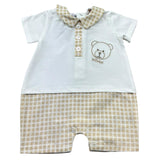 Le Bebe Pagliaccetto Mezza Manica Bicolore per Neonato LBB5280 BIANCO/BEIGE LE BEBE 