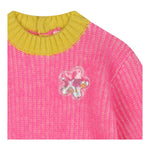 BillIEBLUSH maglia girocollo tinta unita con applicazione Rosa fluo per Bambina U20414J ROSA FLUO BillIEBLUSH 