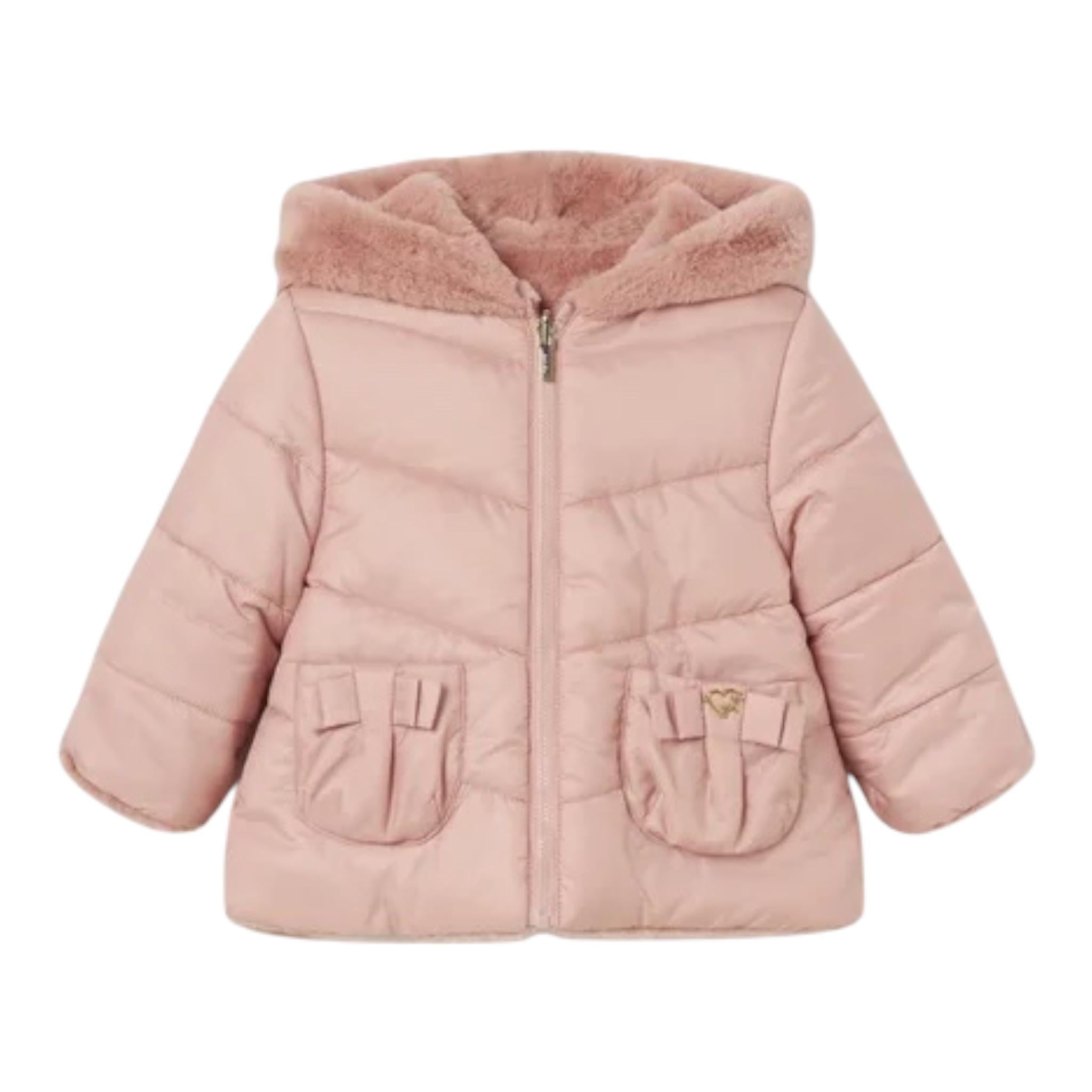MAYORAL giubbino reversibile tinta unita con zip e cappuccio Rosa per Neonata 2480X ROSA MAYORAL 