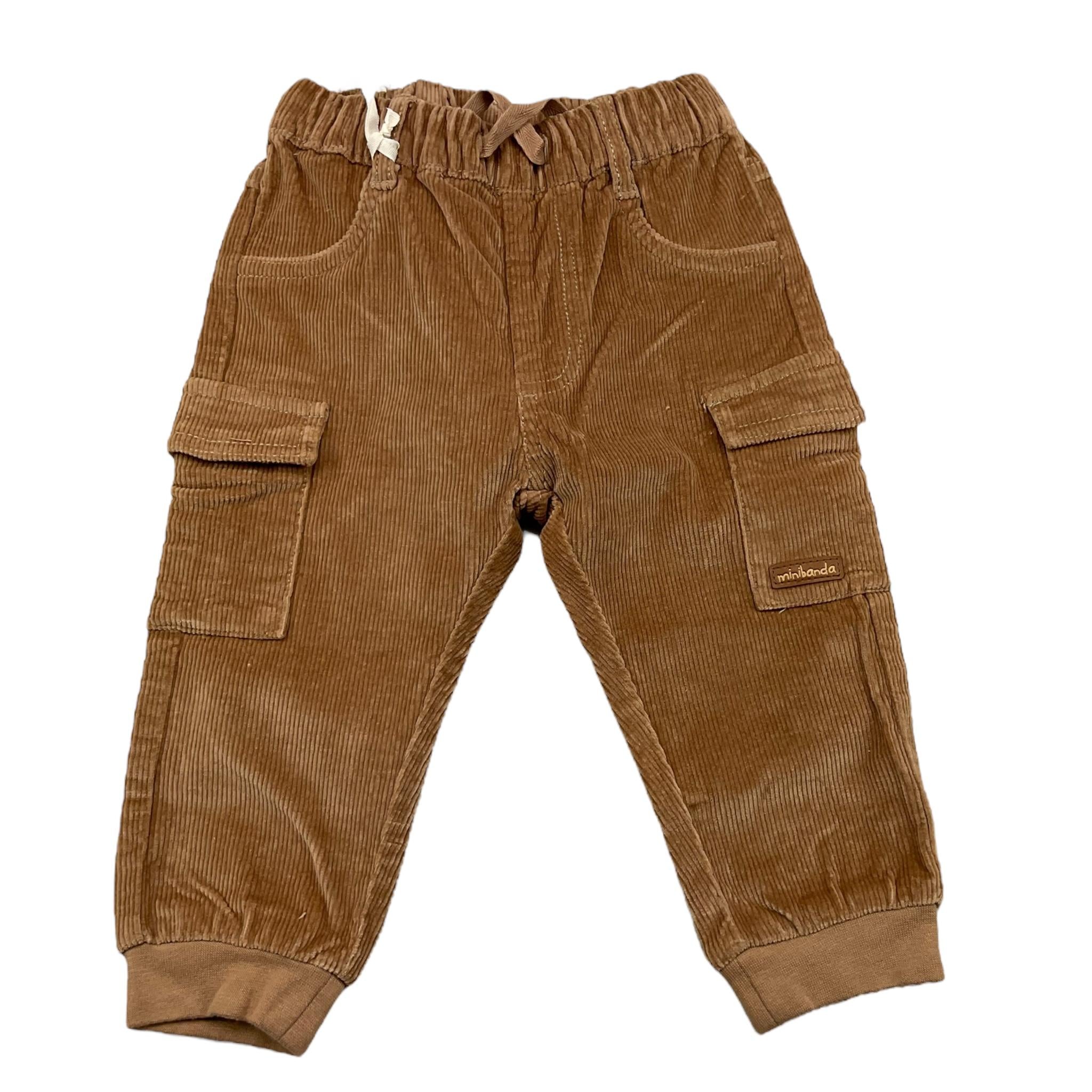 MINI BANDA pantalone tinta unita con elastico in vita Marrone per Neonato 3A639 MARRONE MINI BANDA 