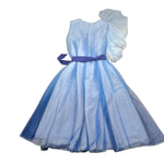 Monnalisa Abito Cerimonia Tinta Unita con Tulle per Bambina 71A914X AZZURRO MONNALISA 