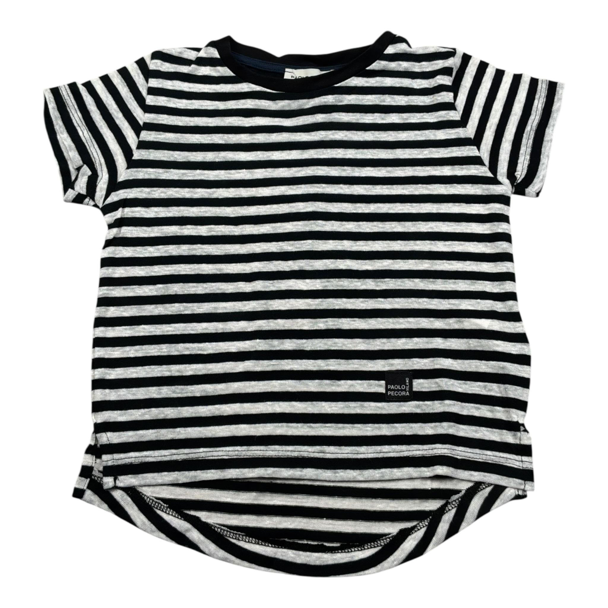 Paolo Pecora T-Shirt Fantasia A Righe Nero per Bambino PP2214 NERO PAOLO PECORA 