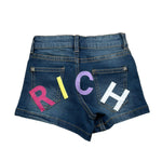 John Richmond Short In Denim Tinta Unita con Stampa per Bambina RGP15014SH BLU JOHN RICHMOND 