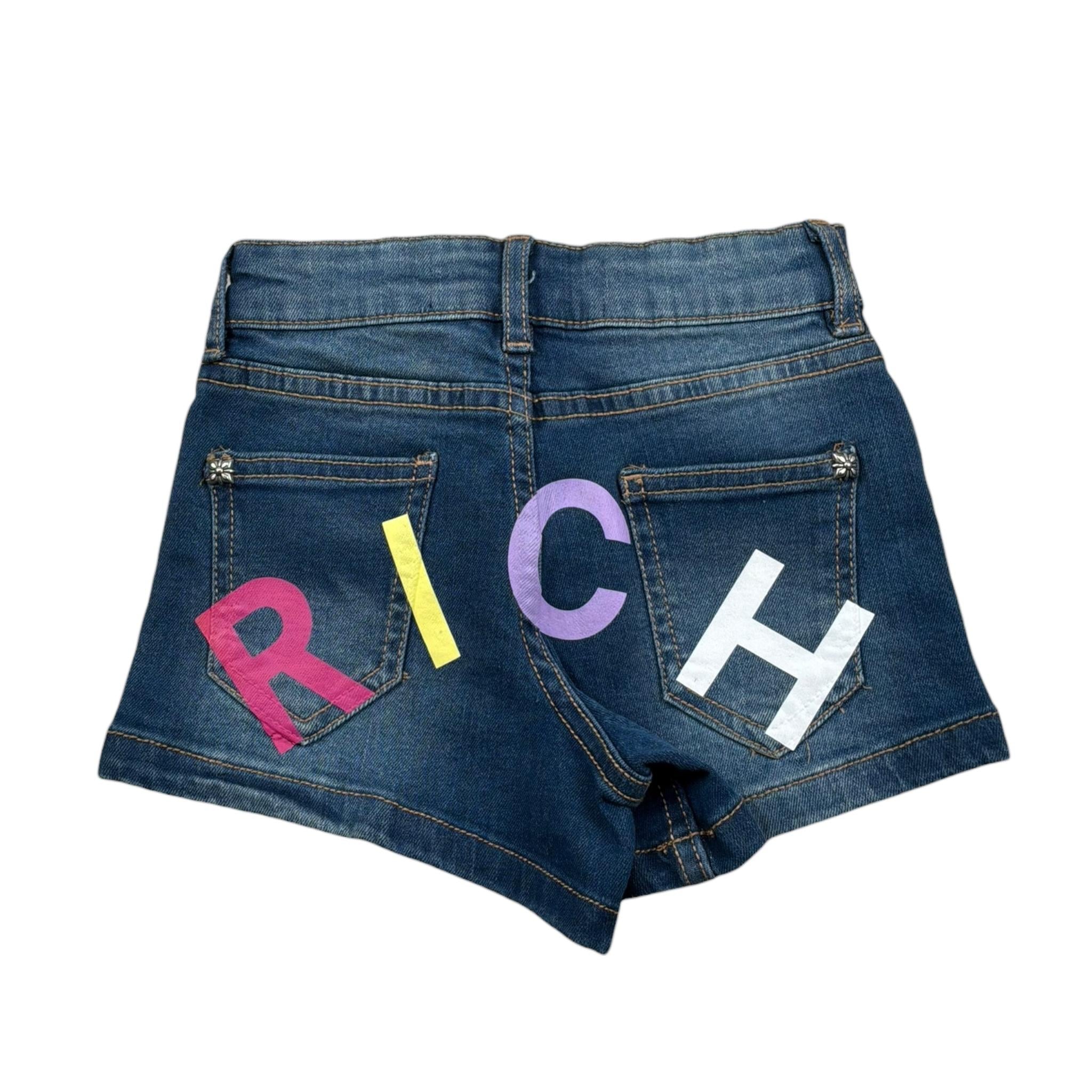 John Richmond Short In Denim Tinta Unita con Stampa per Bambina RGP15014SH BLU JOHN RICHMOND 