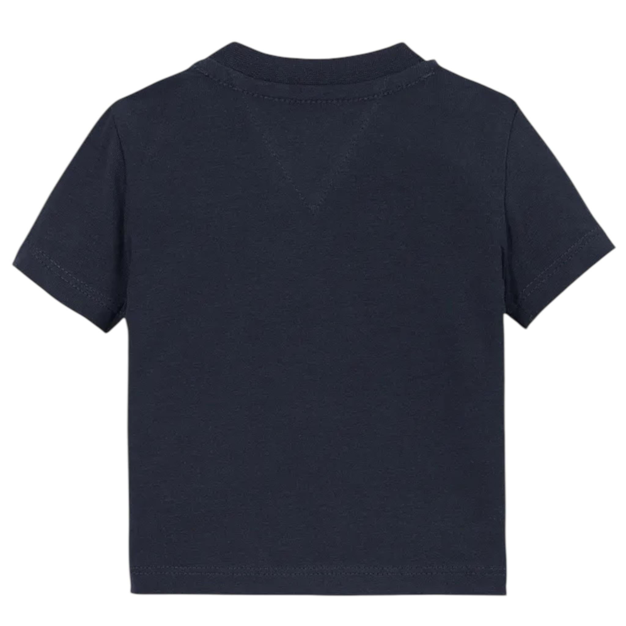 Tommy Hilfiger T-Shirt Girocollo tinta unita con Logo Blu per Neonato KN0KN01964 BLU TOMMY HILFIGER 