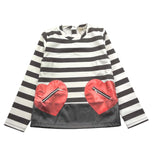 EMC shirt bicolore con fantasia a righe Bianco/nero per Bambina CE2077 BIANCO/NERO EMC 