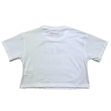 Vicolo Einfarbiges Rundhals-T-Shirt mit Glitzer-Print Creme für Mädchen