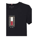 TOMMY HILFIGER t-shirt girocollo tinta unita con stampa in contrasto Blu per Bambino KB0KB09285 BLU TOMMY HILFIGER 