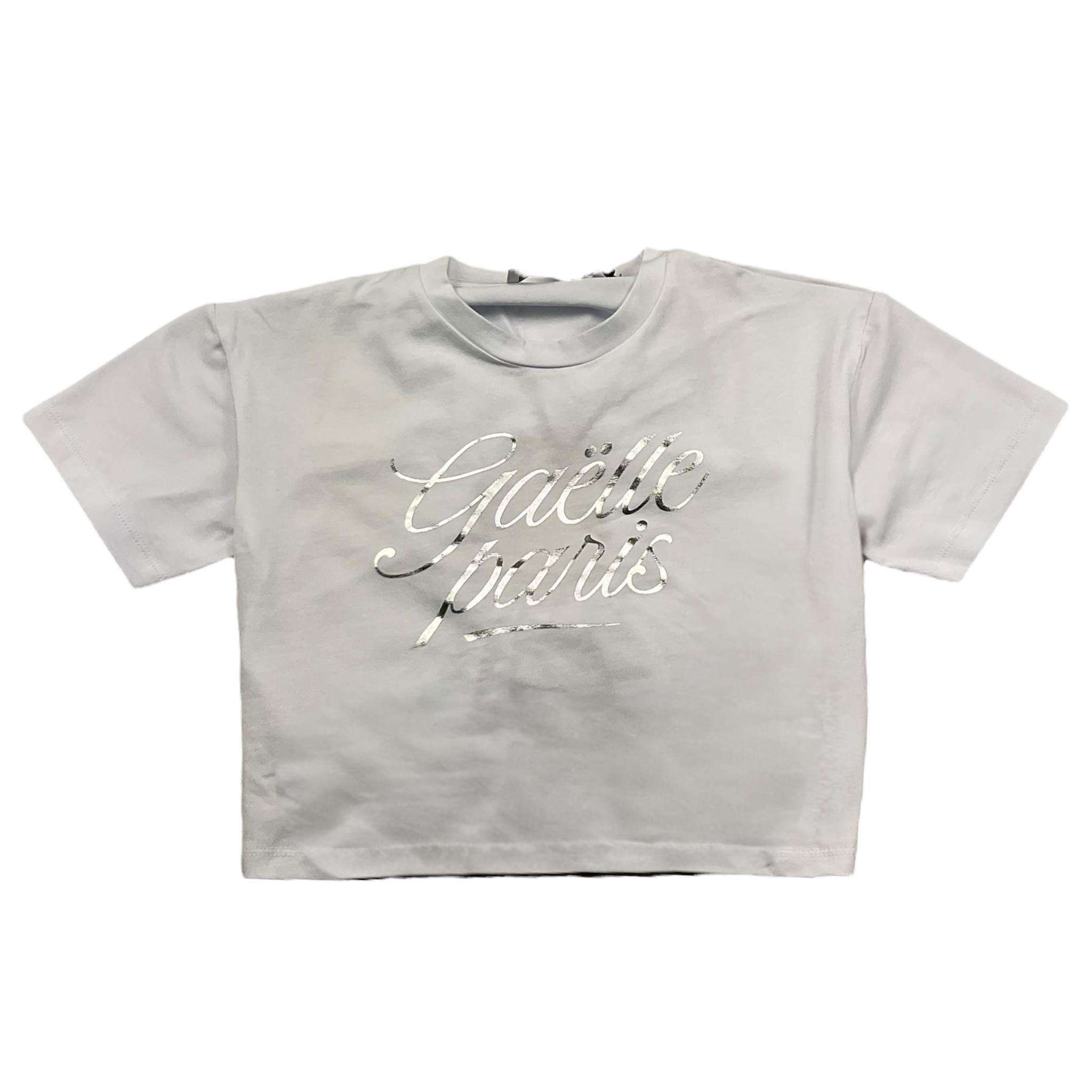 Gaelle T-Shirt Girocollo Tinta Unita con Logo per Bambina 2746MY00380 BIANCO GAELLE 
