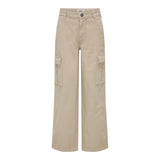 ONLY pantalone tinta unita con tasconi modello a palazzo Beige per Bambina 15304049 BEIGE ONLY 