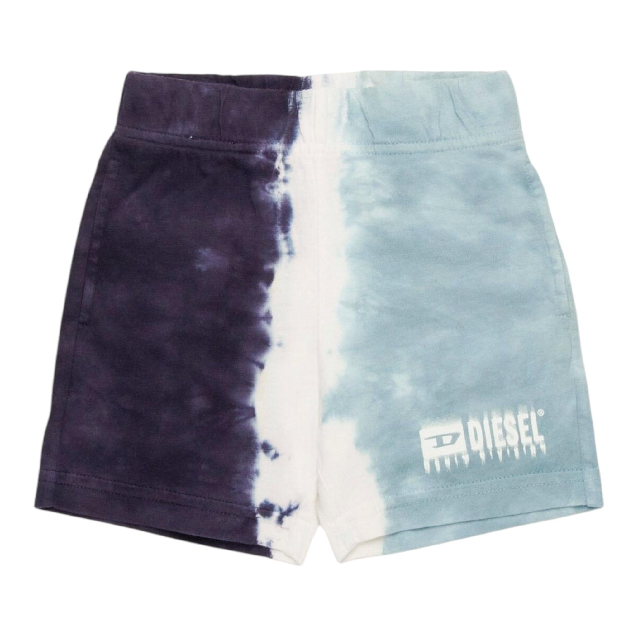 Diesel Bermuda Tricolore con Elastico In Vita per Neonato K00604 BLU DIESEL 