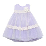 Abel & Lula Abito Cerimonia Tinta Unita con Tulle Giromanica per Bambina 5016J LILLA ABEL & LULA 