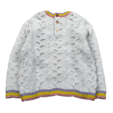 Carre'Ment Beau Maglia Girocollo Tinta Unita Traforata per Neonata Y05227 BIANCO CARRE'MENT BEAU 