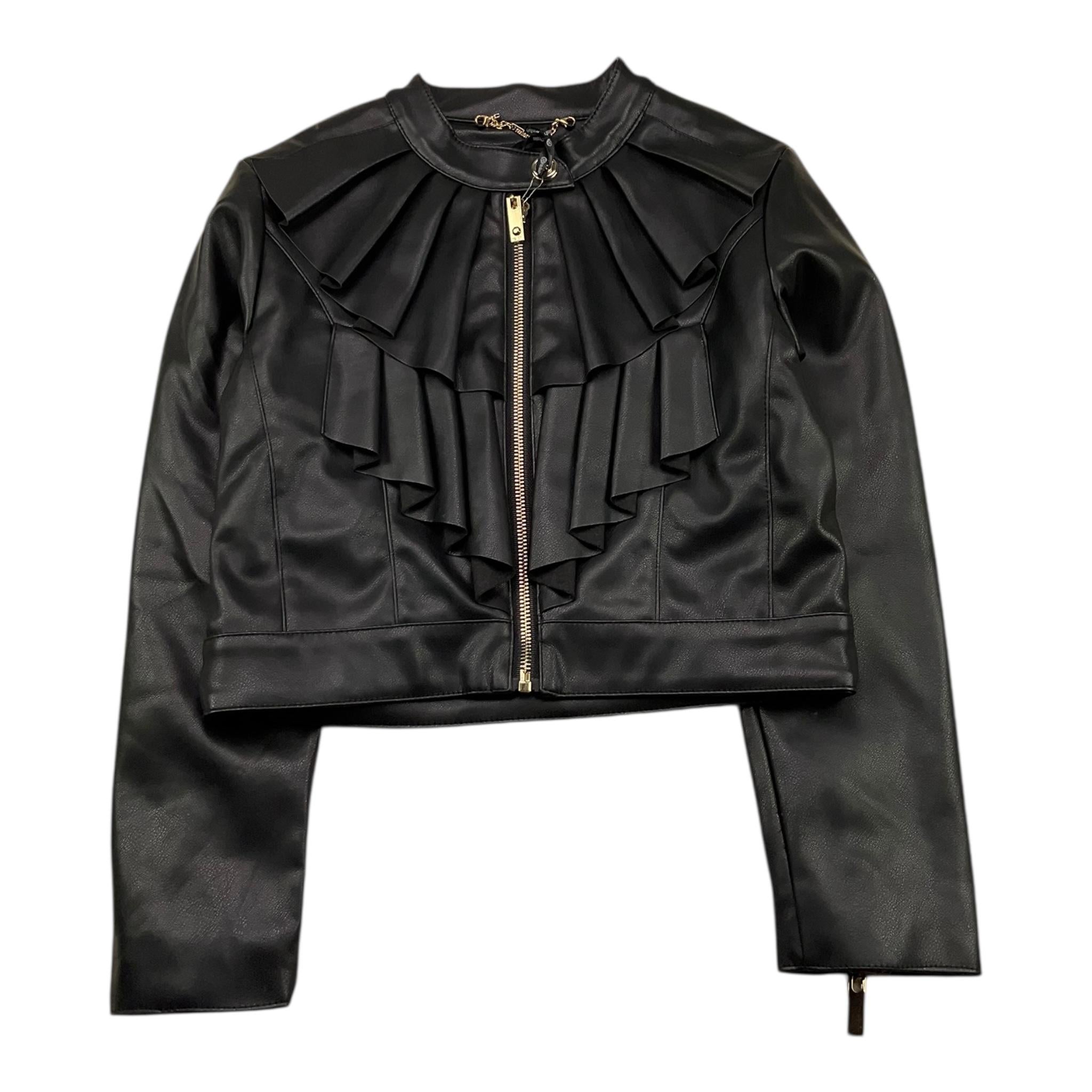 RELISH chiodo in ecopelle tinta unita Nero per Bambina RGA23050 NERO RELISH 