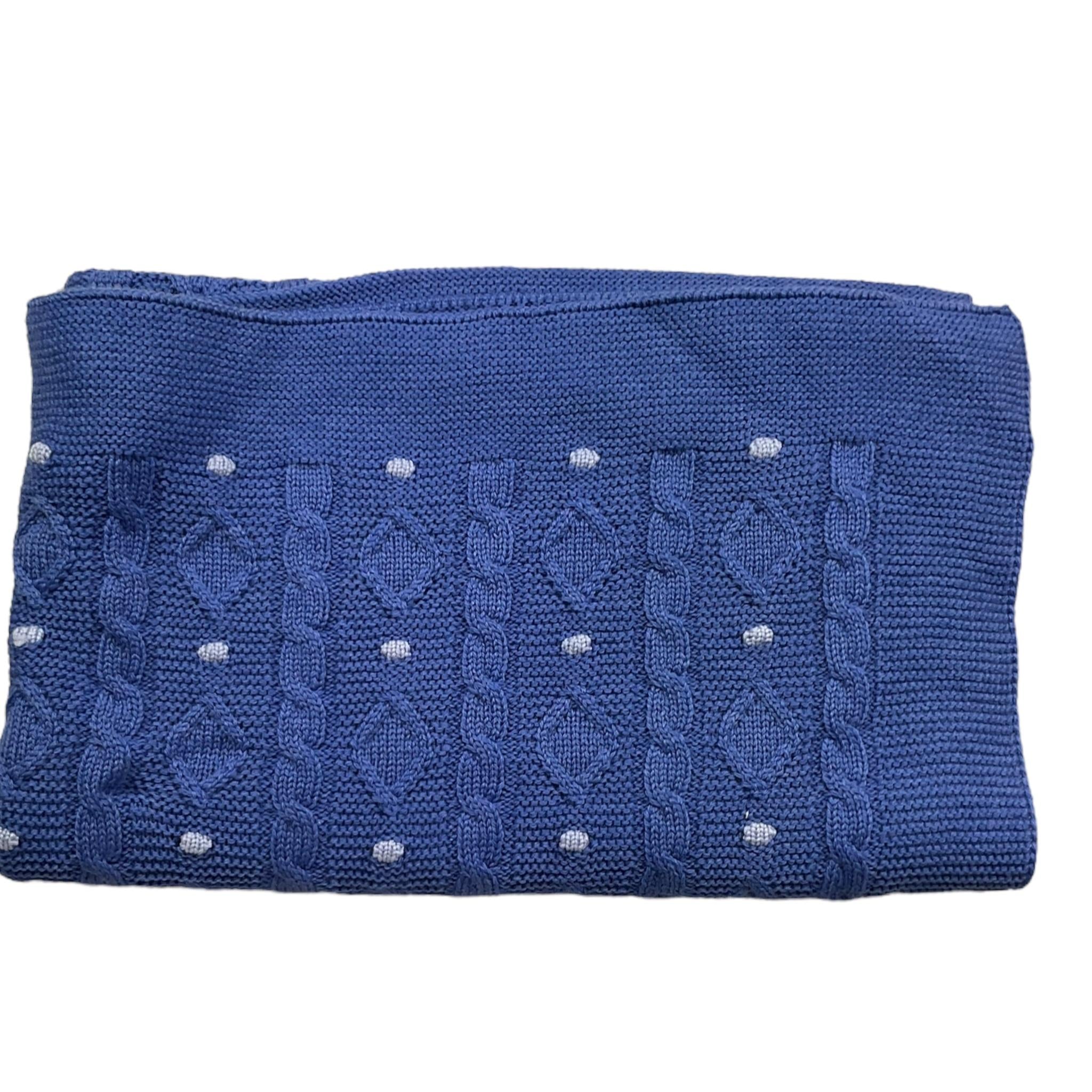 MARLU' coperta tinta unita con ricami Blu per Neonato IG5280 BLU MARLU' 