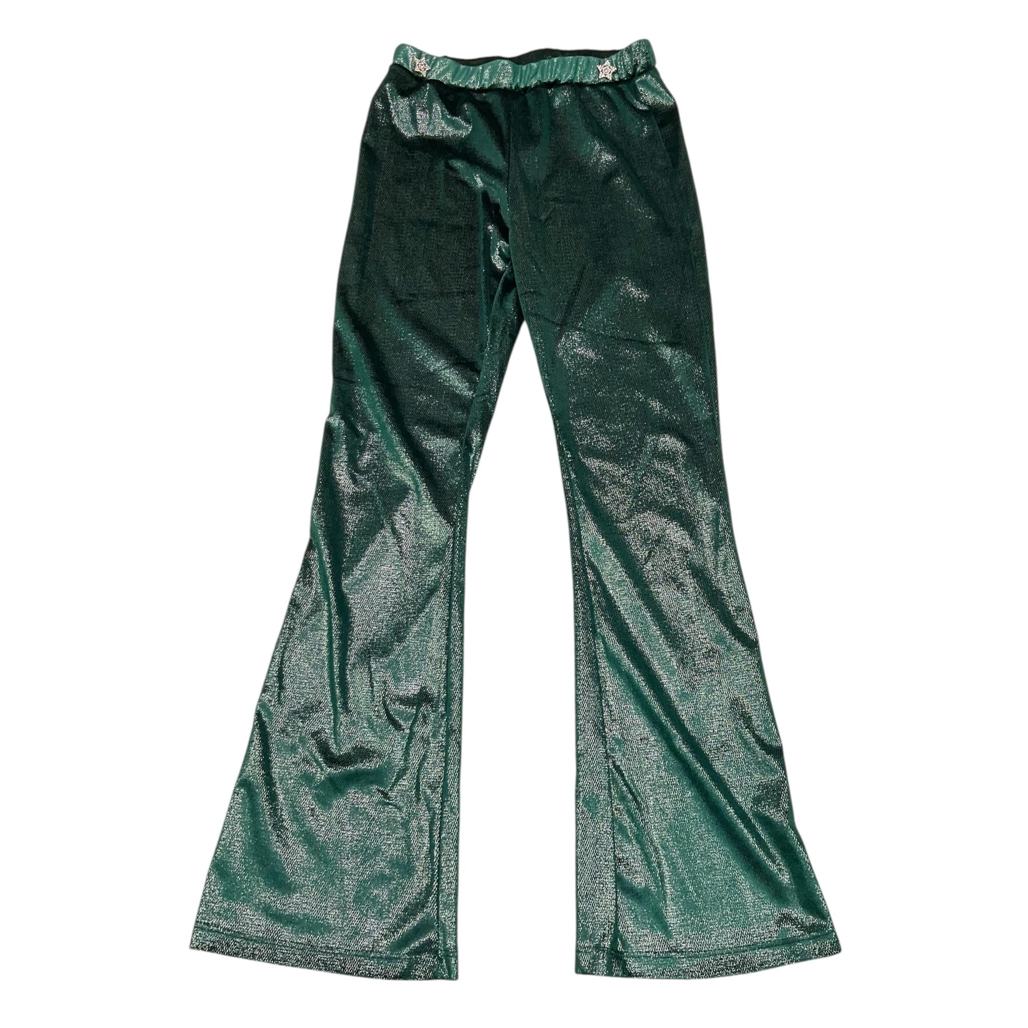 MARC ELLIS pantalone tinta unita in velluto modello zampa Verde per Bambina JMJPT00104 VERDE MARC ELLIS 