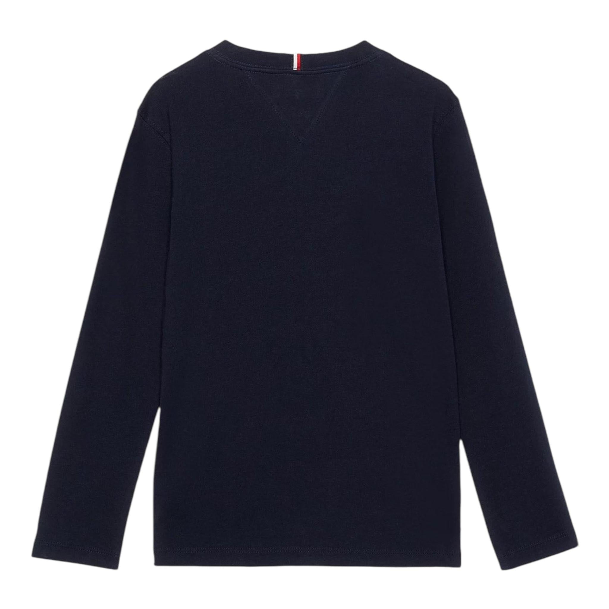 TOMMY HILFIGER shirt girocollo tinta unita con stampa Blu per Neonato KB0KB08672 BLU TOMMY HILFIGER 