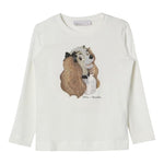 MONNALISA shirt girocollo tinta unita con stampa brillantinata Bianco per Neonata 19D611 BIANCO MONNALISA 