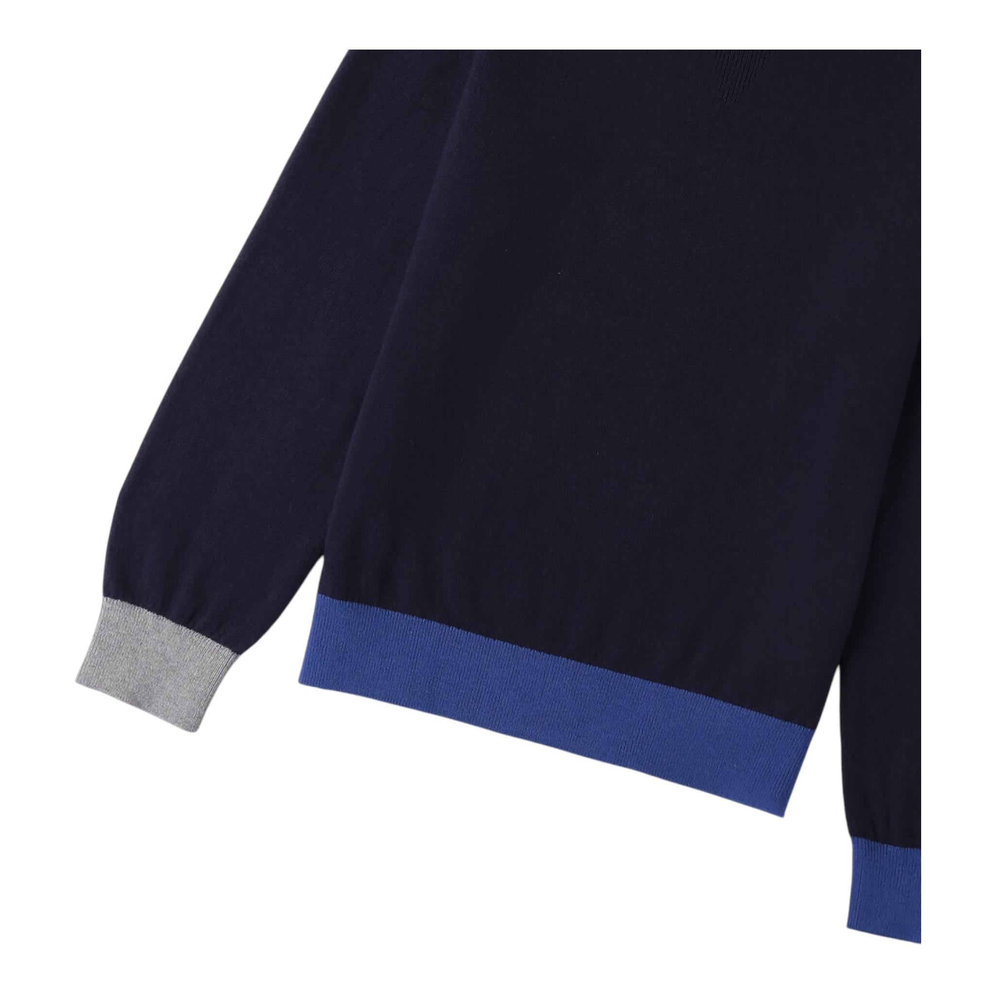 SARABANDA maglia girocollo tinta unita con profili in contrasto Blu per Bambino 0A500 BLU SARABANDA 