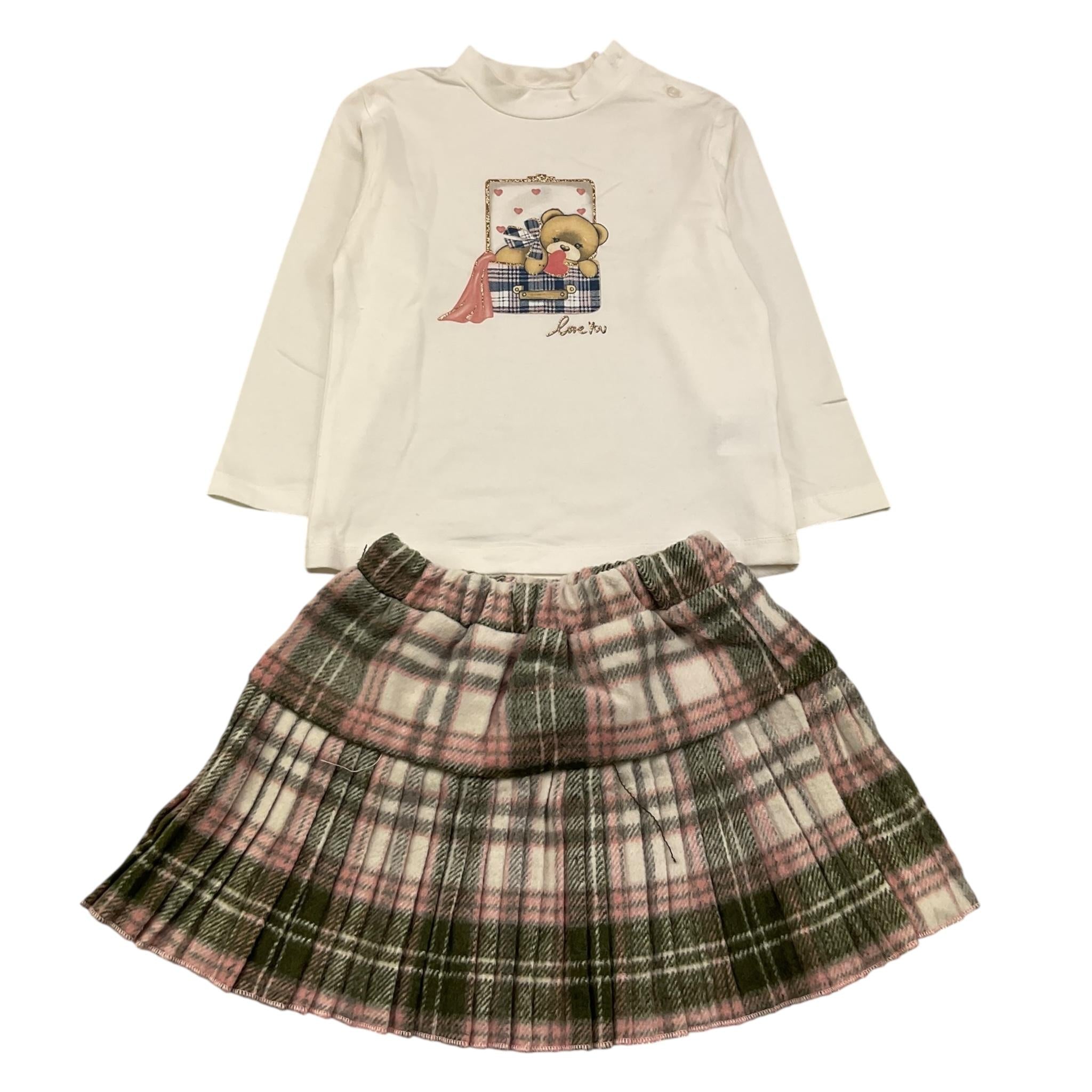 SWEET JUNIOR completo 2 pezzi shirt-gonna Panna per Bambina M40 PANNA SWEET JUNIOR 