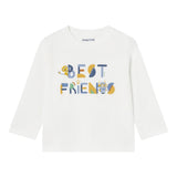 MAYORAL shrit girocollo tinta unita con stampa in contrasto Bianco per Neonato 2039 BIANCO MAYORAL 