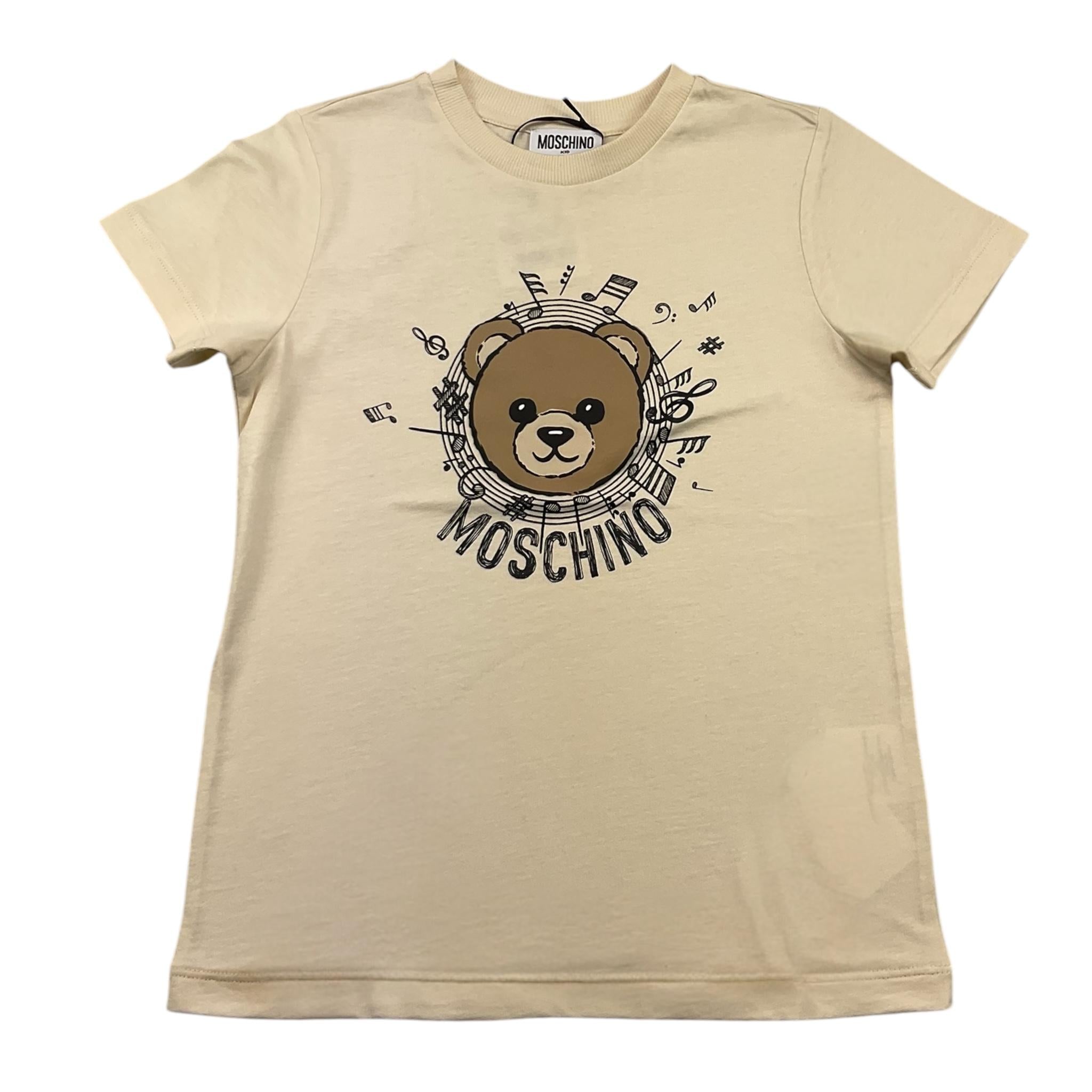 MOSCHINO t-shirt tinta unita con stampa Beige per Bambina H0M058 BEIGE MOSCHINO 