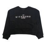 JOHN RICHMOND felpa chiusa girocollo tinta unita con logo Nero per Bambina RGA24054FE NERO JOHN RICHMOND 
