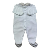 I Delfi Tutina Manica Lunga Tinta Unitacon Profili In Contrasto per Neonato 25P5230 BIANCO I DELFI 