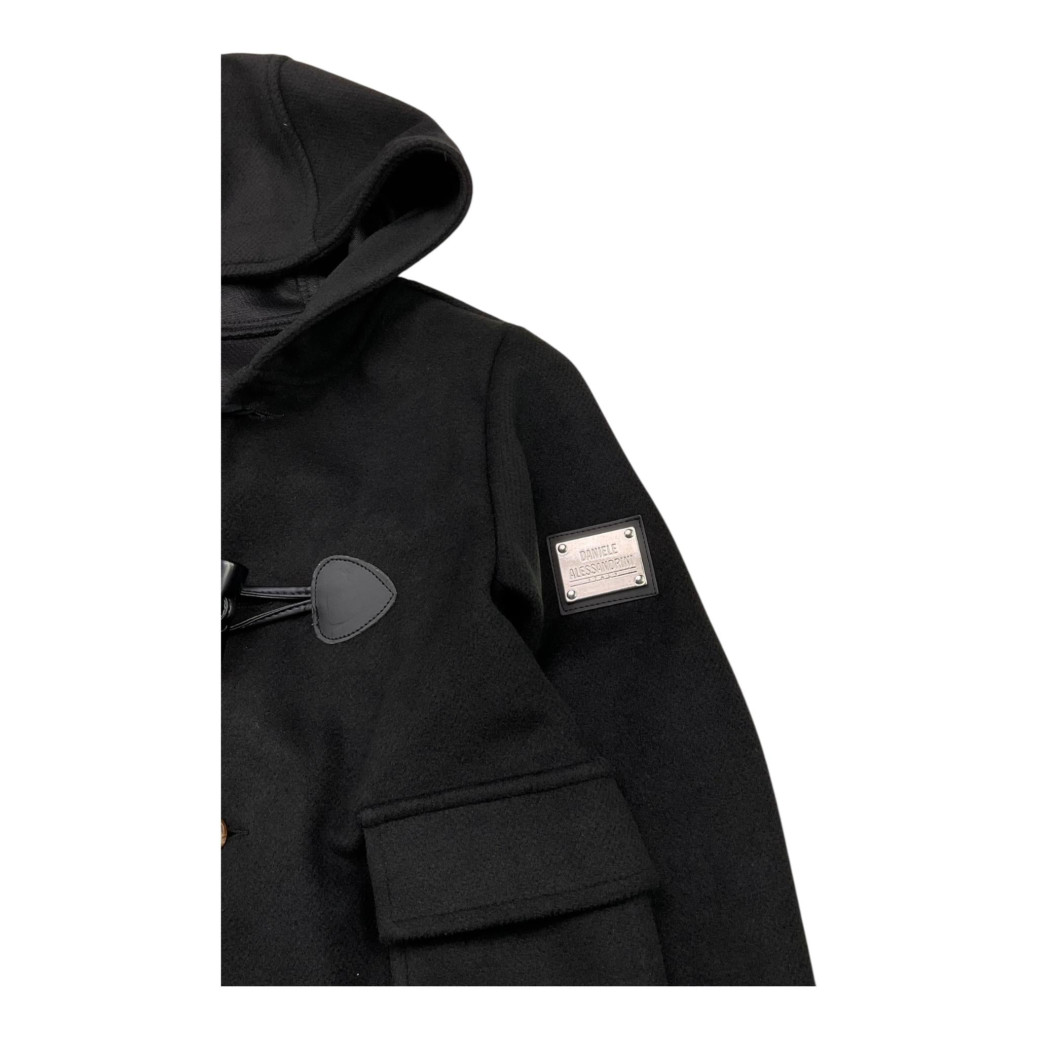 DANIELE ALESSANDRINI cappotto tinta unita con cappuccio Nero per Bambino 1231O00016X NERO DANIELE ALESSANDRINI 