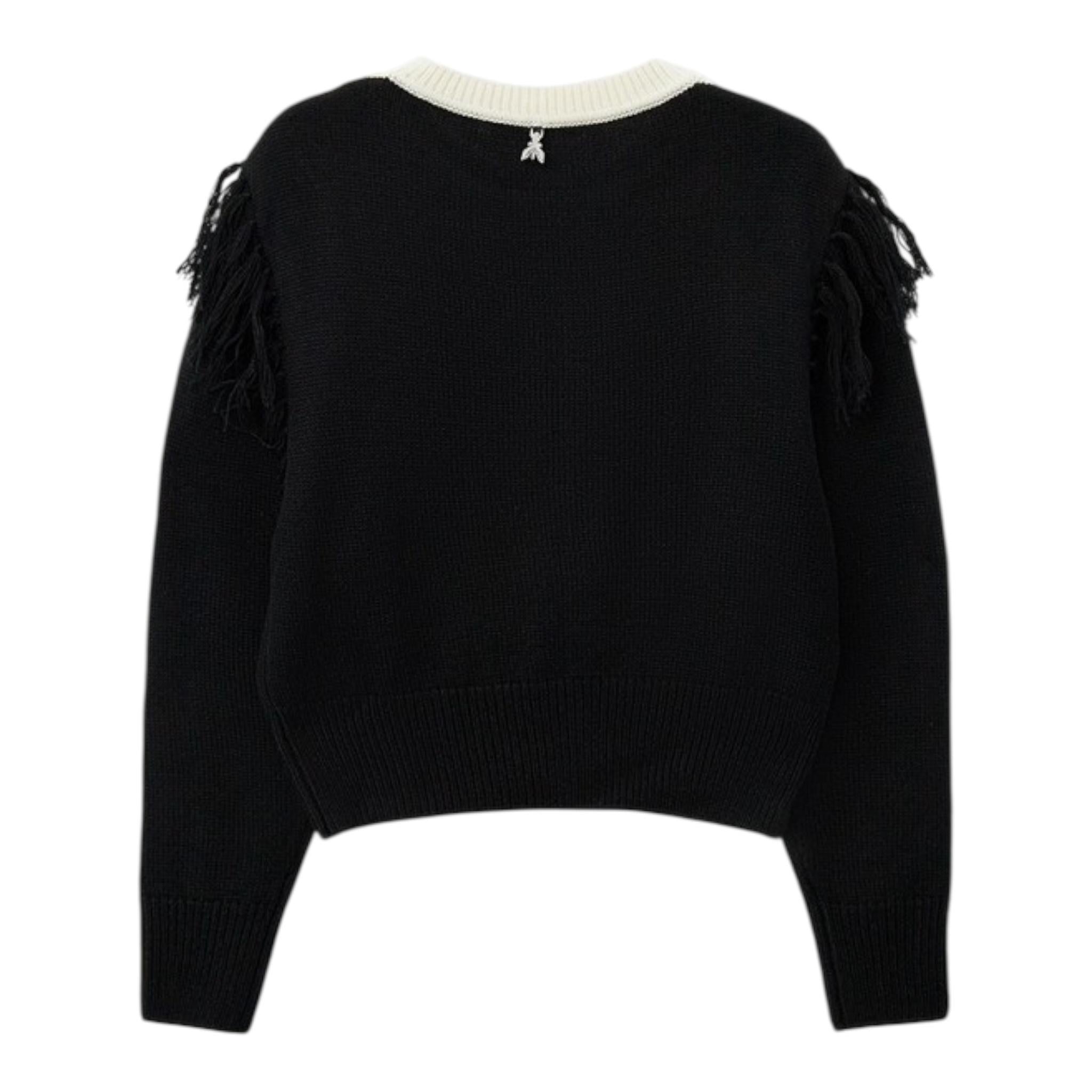 PATRIZIA PEPE maglia bicolore girocollo con fantasia Bianco/nero per Bambina 7K0046 BIANCO/NERO PATRIZIA PEPE 