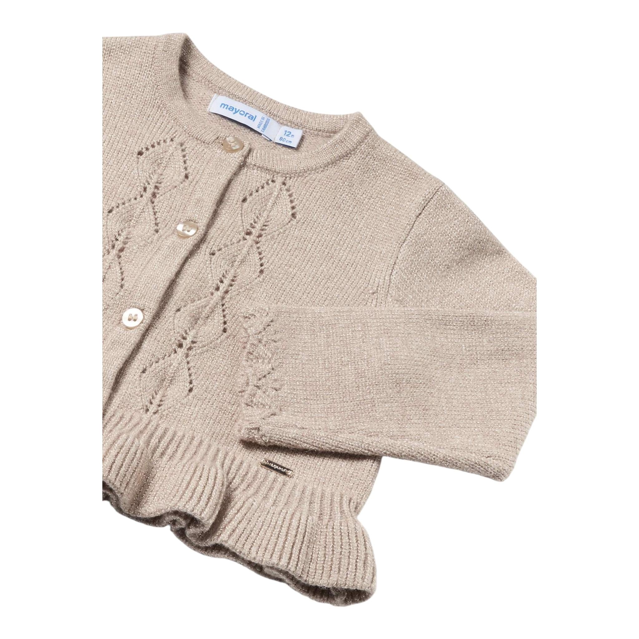 MAYORAL cardigan tinta unita traforato Oro per Neonata 2326XX ORO MAYORAL 