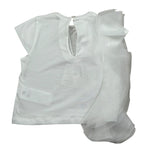 M+E' T-Shirt Girocollo Tinta Unita con Tulle per Bambina UE1768X BIANCO M+E' 