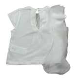 M+E' T-Shirt Girocollo Tinta Unita con Tulle per Bambina UE1768X BIANCO M+E' 