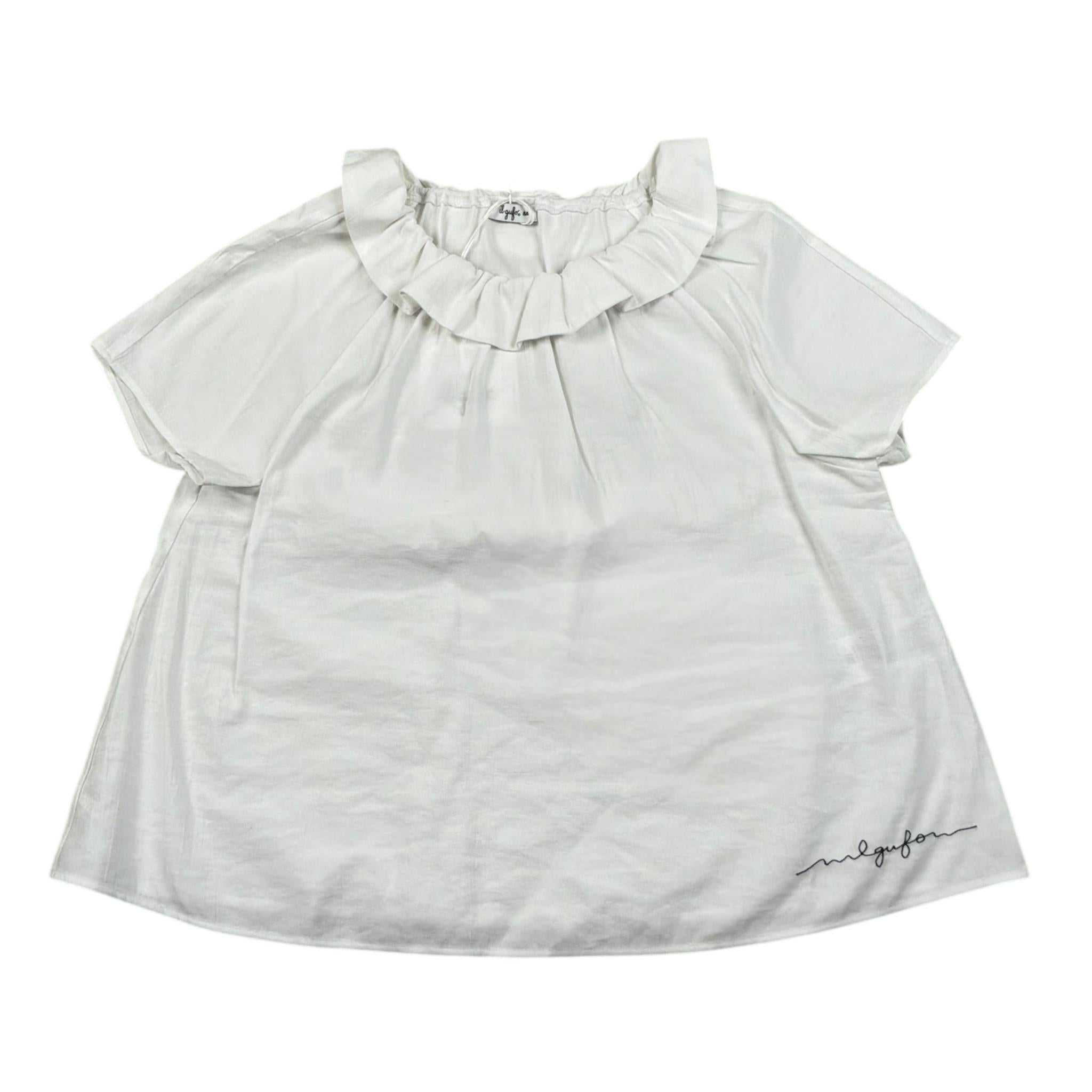 Il Gufo Camicia Mezza Manica Tinta Unita per Bambina P25CC107R0004 BIANCO IL GUFO 