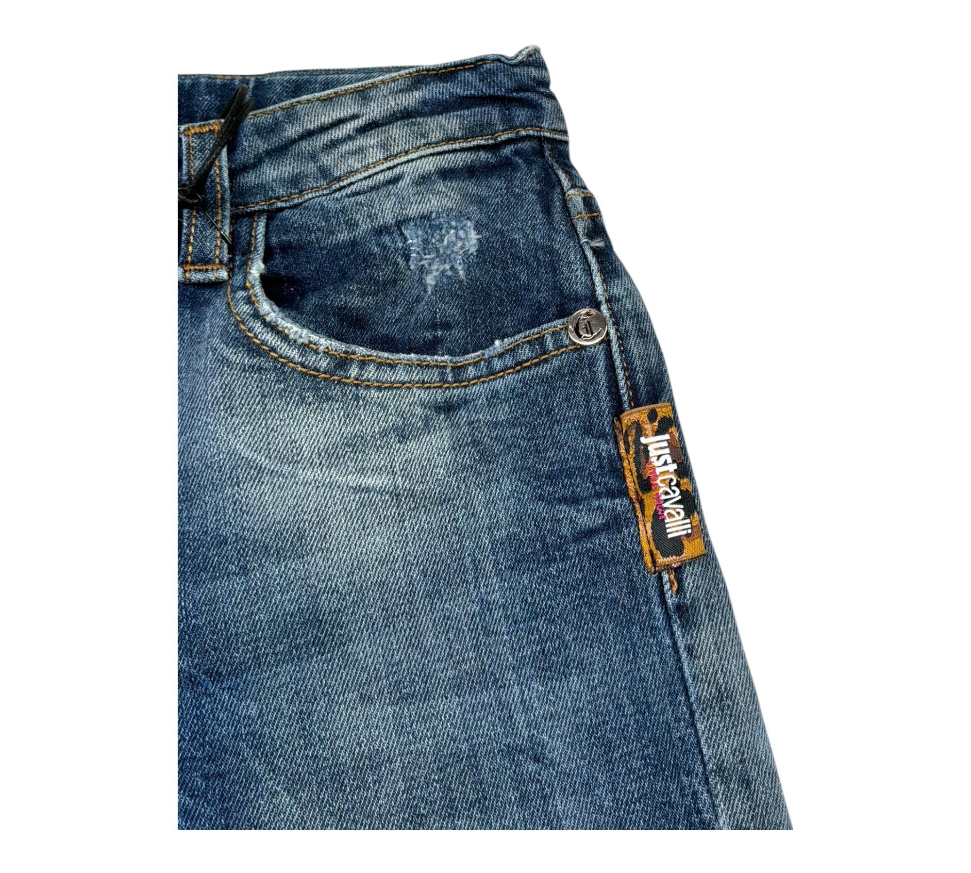 Just Cavalli Jeans Tinta Unita con Girovita Regolabile per Bambino JGP26198JE BLU JUST CAVALLI 