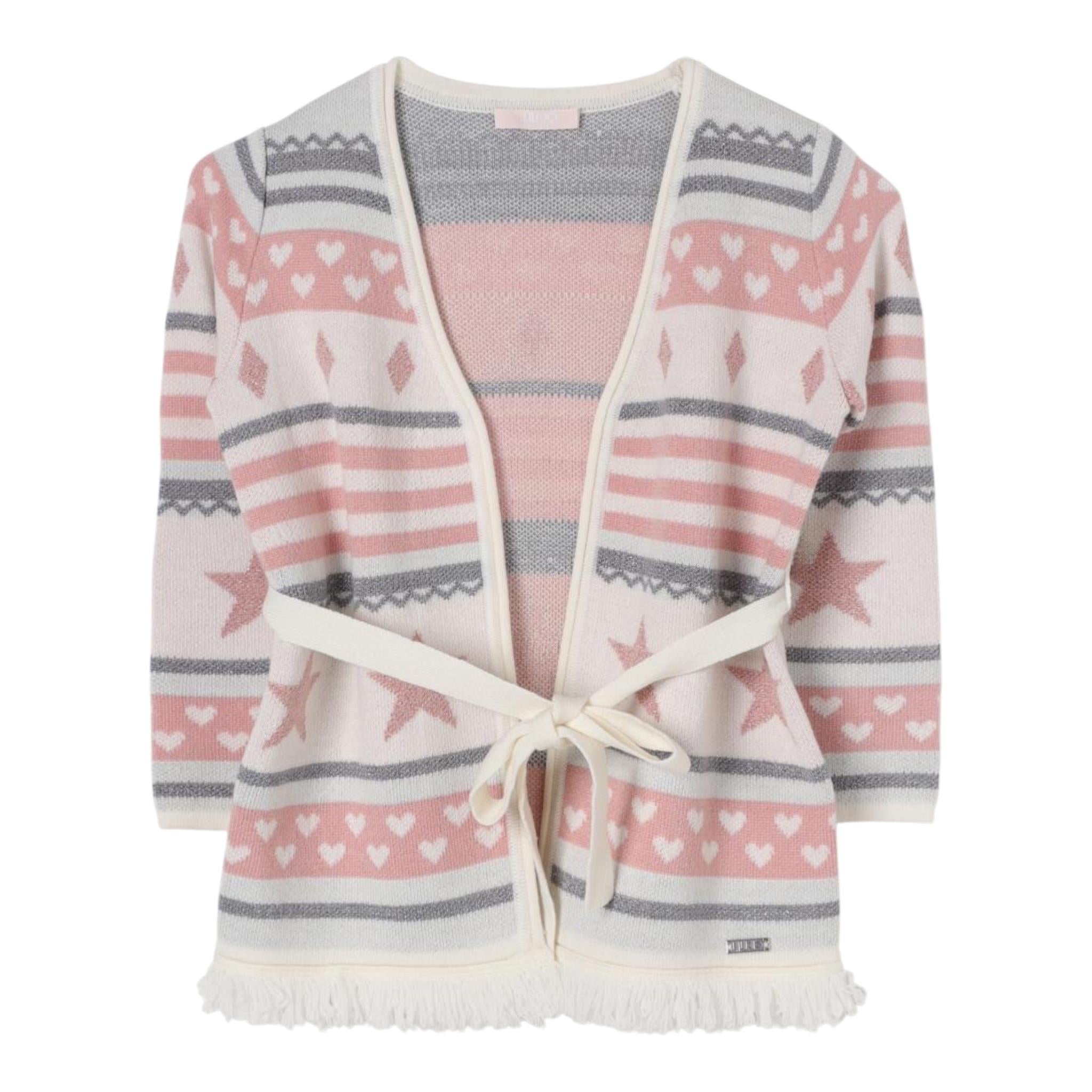 LIU JO cardigan stampa fantasia con cinturino Panna per Bambina KF4093 PANNA LIU JO 