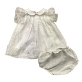 Marlu‘ Halbarmkleid einfarbig mit Stickerei und weißem Tüll für Neugeborene