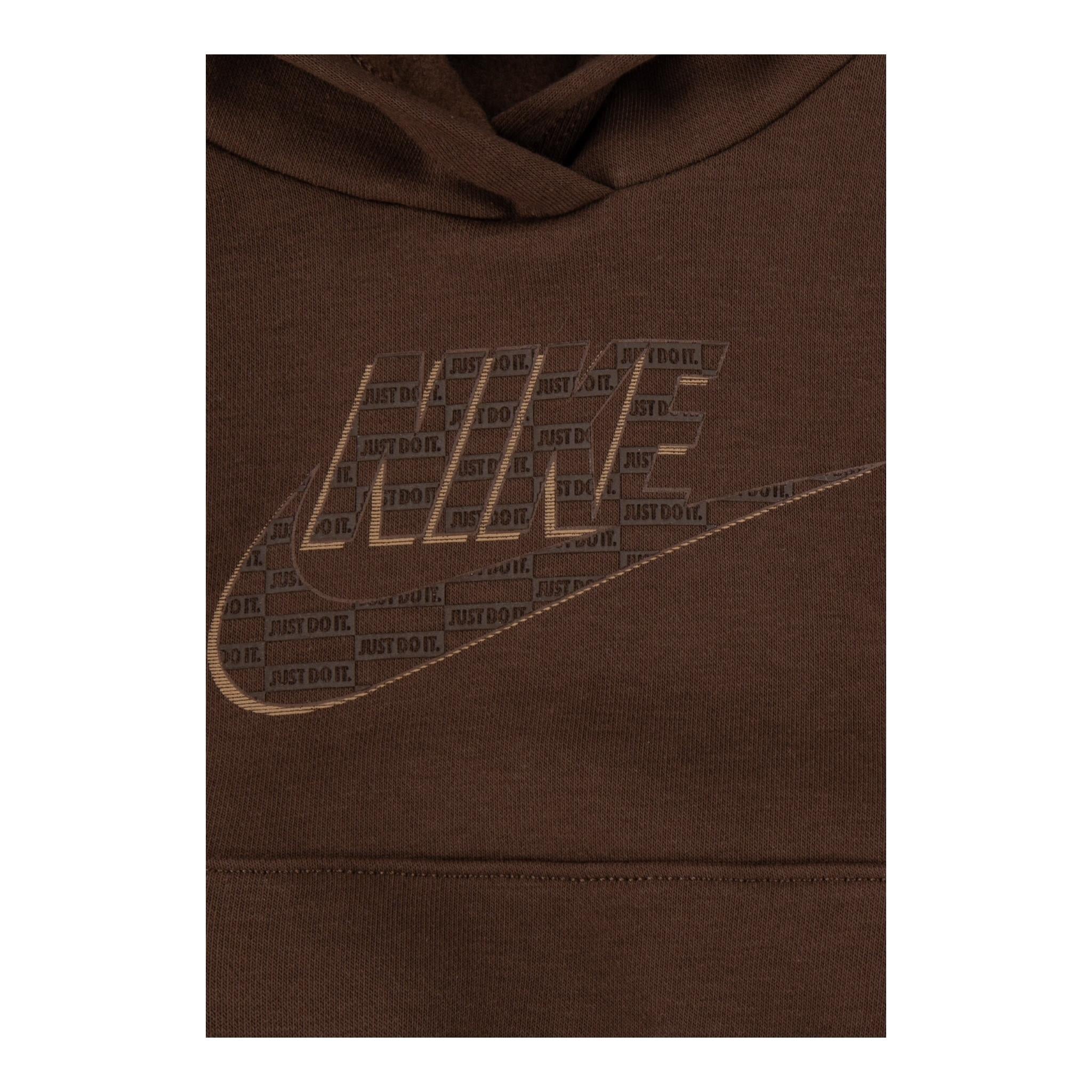 NIKE completo tinta unita 2pz felpa-pantalone Marrone per Bambino 86M346 MARRONE NIKE 