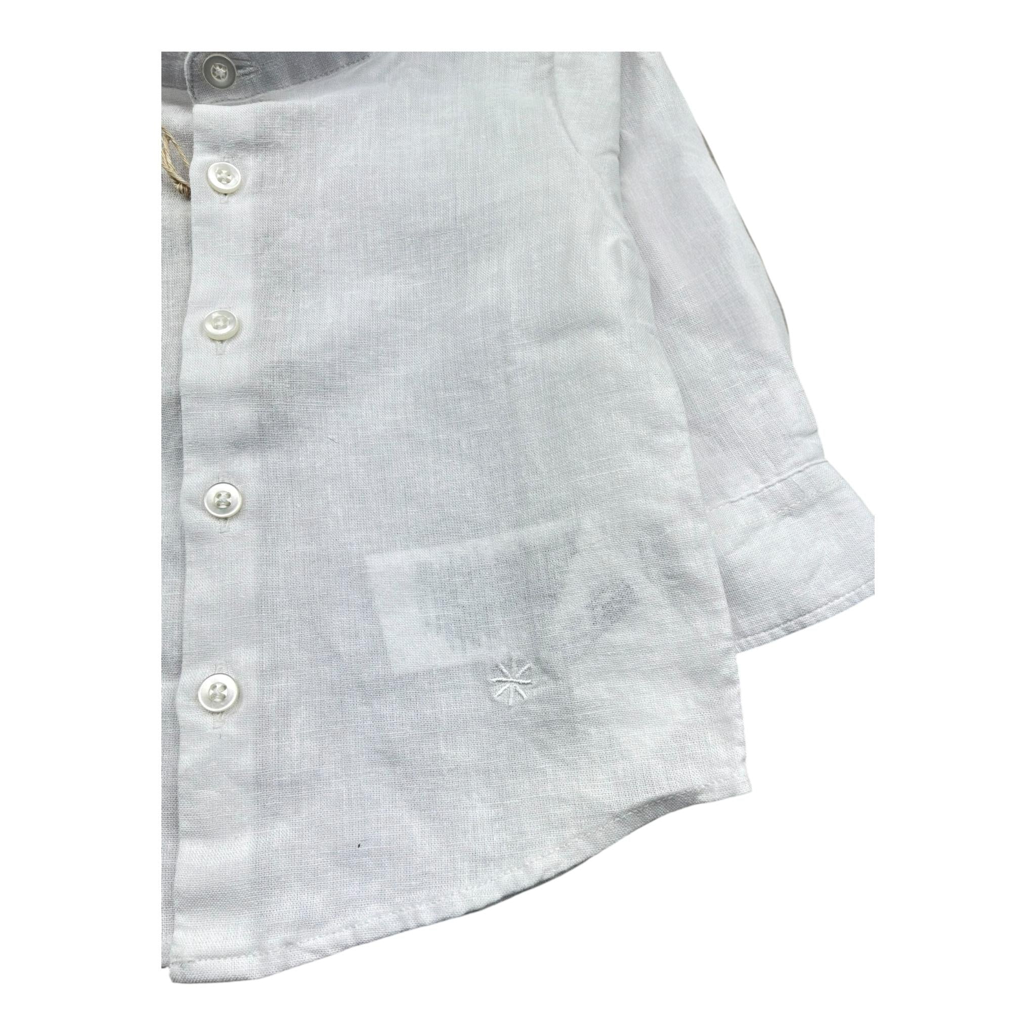 Manuel Ritz Camicia Manical Unga Tinta Unita Collo Coreano per Neonato MR2980 BIANCO MANUEL RITZ 