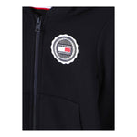 TOMMY HILFIGER felpa con zip e cappuccio tinta unita con logo Blu per Bambino KB0KB09057 BLU TOMMY HILFIGER 