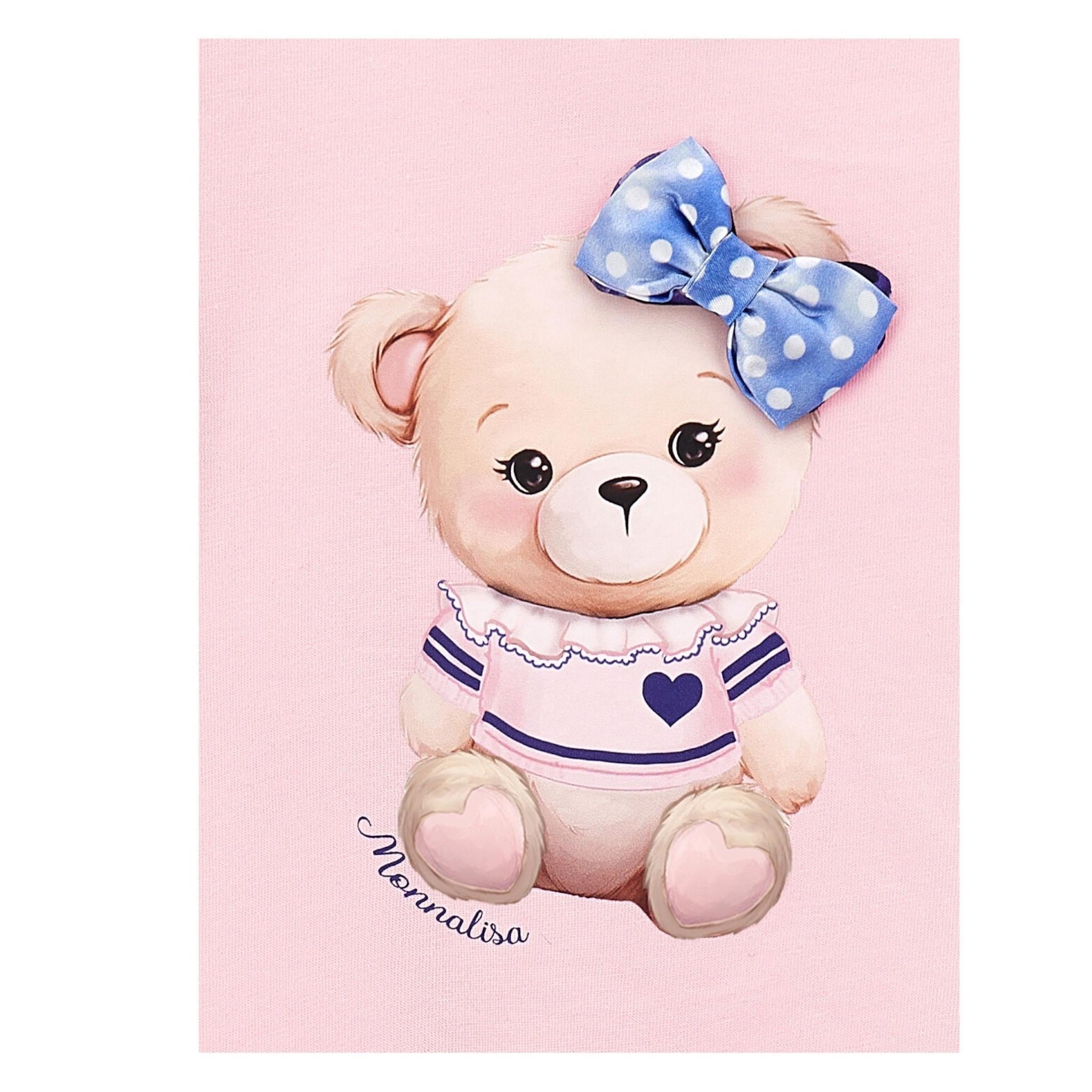 MONNALISA maxi shirt girocollo tinta unita cn stampa  Rosa per Neonata 39D611 ROSA MONNALISA 