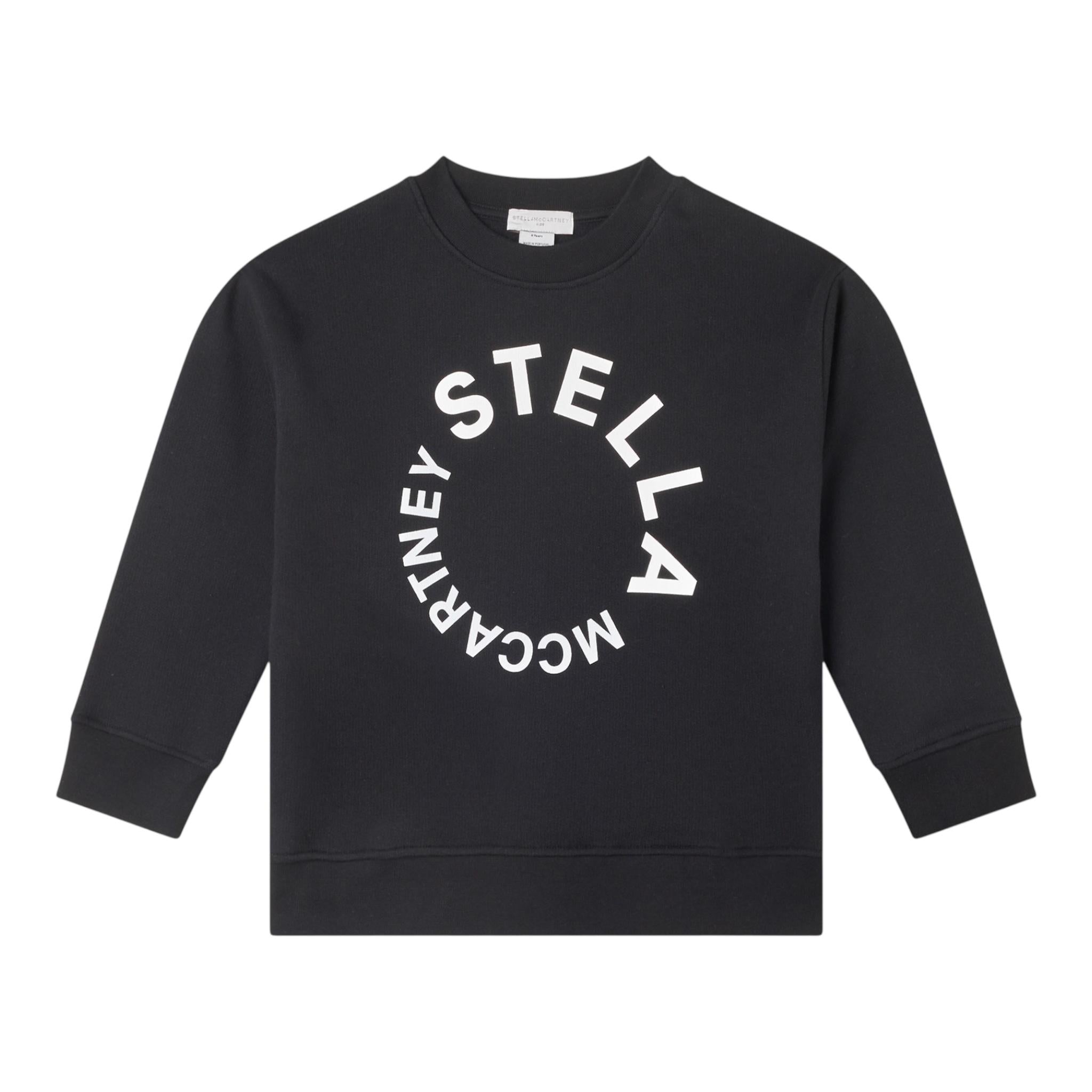 STELLA McCARTNEY felpa girocollo tinta unita con stampa Nero per Bambino TV4P50 NERO STELLA McCARTNEY 