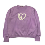 LIU JO maglia girocollo tinta unita con stampa logo Lilla per Bambina KF4039 LILLA LIU JO 