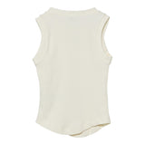 Pinko Canotta Girocollo Tinta Unita con Log per Bambina KFTS012 PANNA PINKO 