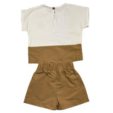 Minimum Komplettes 2-teiliges Hemd-Bermuda Weiß/Beige für Neugeborene