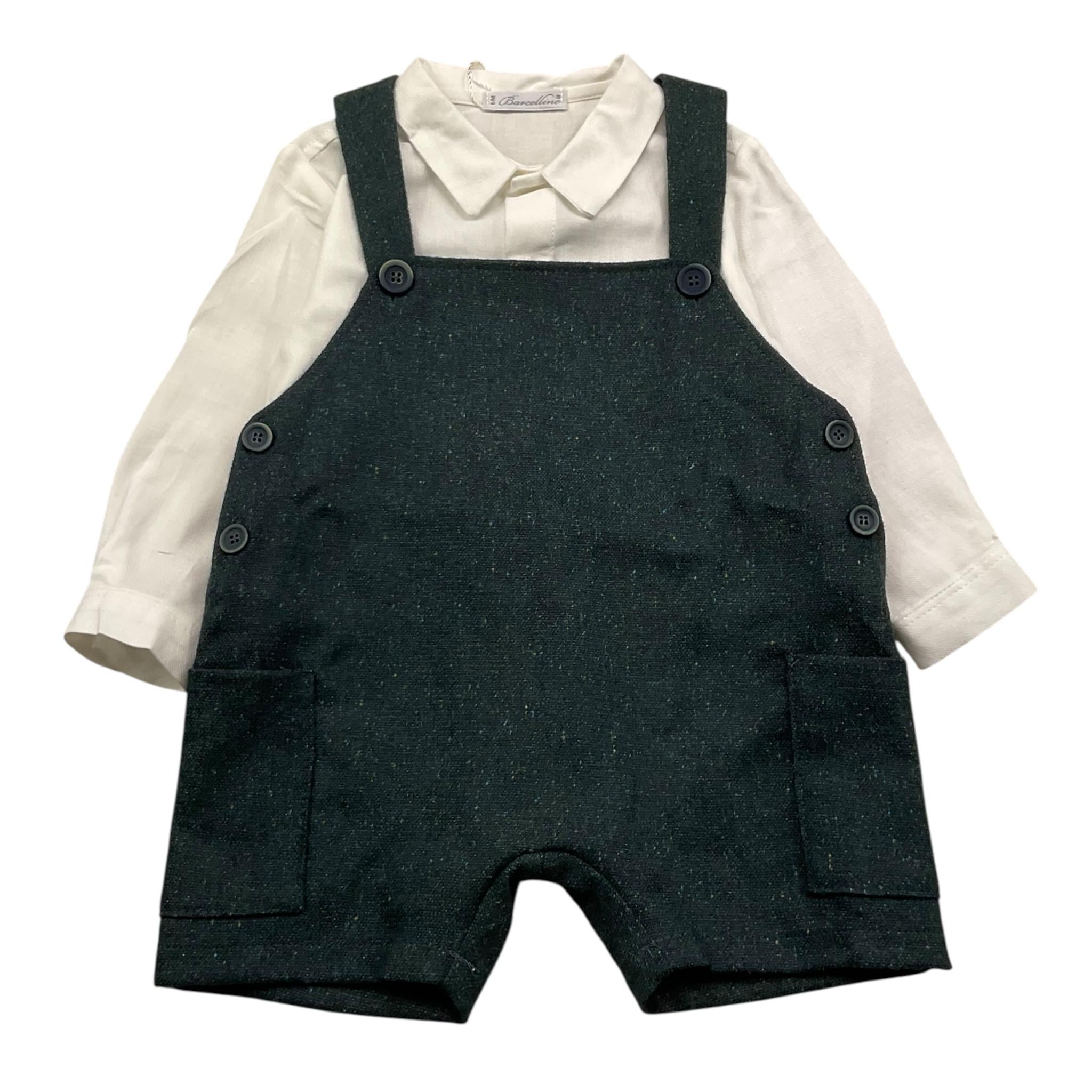 BARCELLINO completo 2 pezzi camicia-salopette Verde per Neonato 115303 VERDE BARCELLINO 